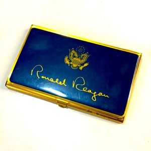 RONALD REAGAN BUSINESS CARD HOLDER COMMEMORATION TRIP JAPAN OCTOBER 19-28, 1989